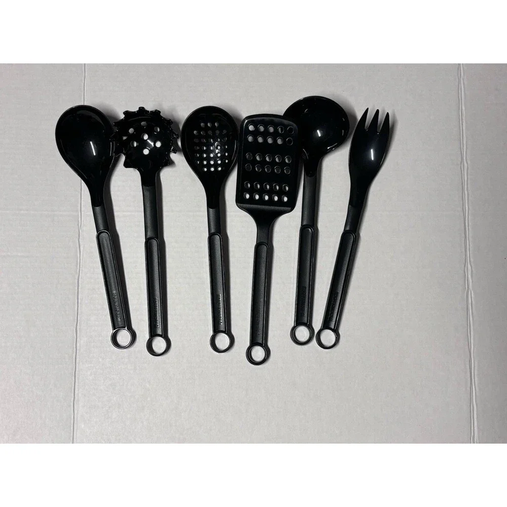 Faberware Utensils Set Of 6 Slotted Spoon, Serving Fork, Spatula, Pasta Spoon+